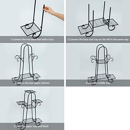 GXFCHYL Metal Plant Stand Indoor & Outdoor Wrought Iron Plant Stands Flower Pot Holder Shelf for Multi Plants, Flower Holder Racks for Patio Garden, Living Room, Corner Balcony (7 Tier)