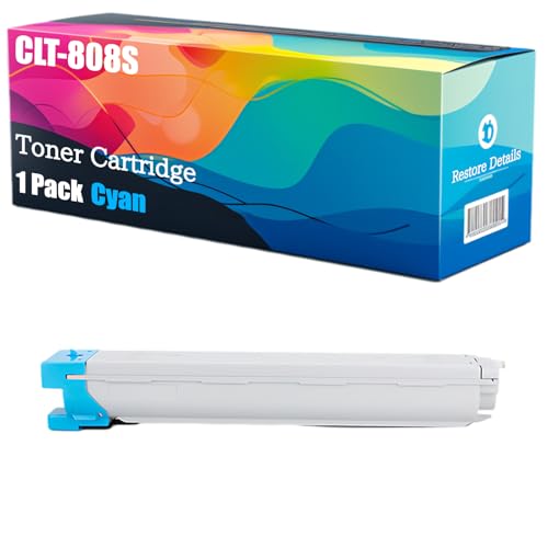 High Yield CLT-808S CLT-K808S CLT-C808S CLT-M808S CLT-Y808S Toner Cartridge Compatible for Samsung MultiXpress SMART MX4 X4220RX X4250LX Printer, Unleash High-Definition Printing (Cyan)