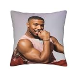 Michael B. Jordan Pillow Cover Throw Cushion Case Decorations Cushion Square Car Pillowcase Washable Pillow 12'X12'