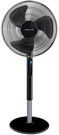 HONEYWELL Advanced QuietSet 16" Stand Fan with Noise Reduction Technology & Remote Control-Black, 18.8 x 58.8 x 55 cm