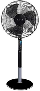 HONEYWELL Advanced QuietSet 16" Stand Fan with Noise Reduction Technology & Remote Control-Black, 18.8 x 58.8 x 55 cm
