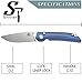 Sitivien ST128 Folding Knife,D2 Blade G10 Handle Safety Liner Lock EDC Tool Knife for Outdoor Hiking Camping-Blue