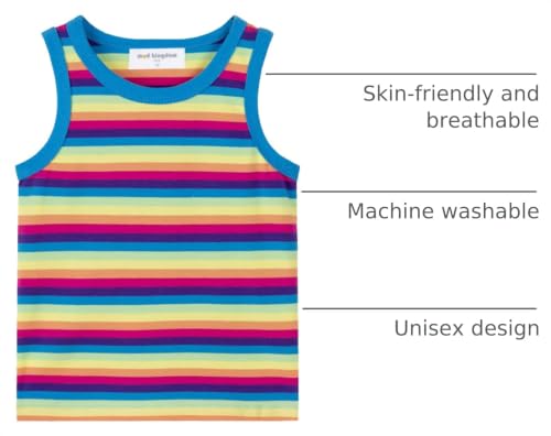 Image of Mud Kingdom Boys Girls T-Shirts Rainbow Stripe Cotton Unisex Top