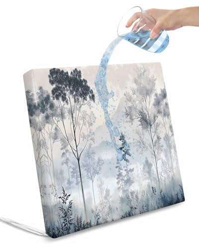 2 Pack Gray Ombre Forest Waterproof Cushion Covers with Ties, Outdoor Patio Chaise Lounge Chair Seat Cushion Slip Covers Replacement(Only Cover) Watercolor Trees Mountain 22