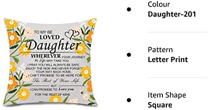 Daughter Pillow Cover Cushion Cover Daughter Gifts from Mum Dad Birthday Gifts Christmas Gifts (daughter-201)