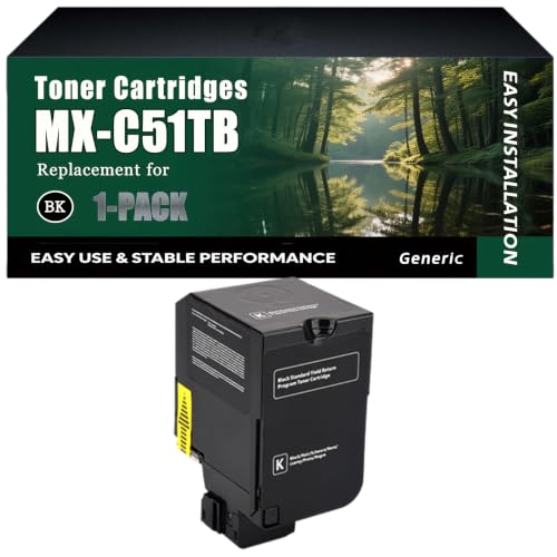 Image of KKETLCE MX-C51TB Toner Cartridges Work for Sharp MX-C507P Printers, High-Capacity 16000 Pages, Clear lines (1 Pack Black)