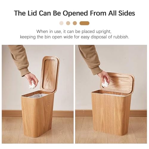 Caneca de basura de madera rectangular 12 litros miniatura 5