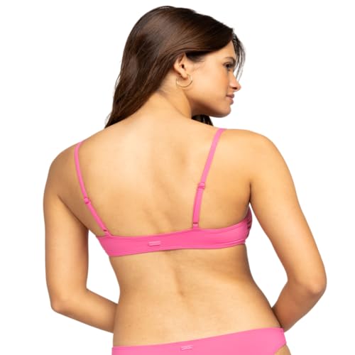 Roxy Women's Standard Bralette Bikini Adjustable Swim Top, Quick-Dry, Removable Pads, UPF 50+, Resort Wear, Shocking Pink, Medium - Image 2