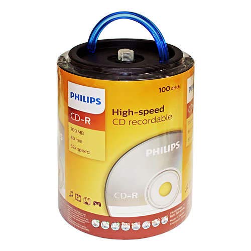 Philips D52N650 CD-R, 100 Discs (Pack of 1) - Packaging May Vary