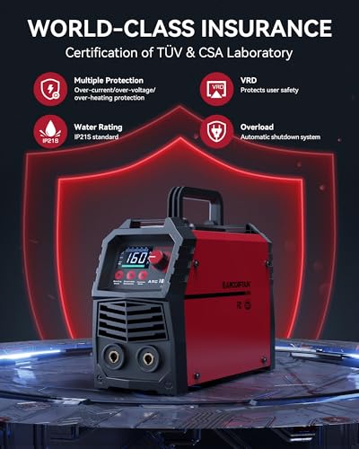 Image of ARCCAPTAIN Upgraded 110V /220V Stick Welder, [Large LED Display] 160A ARC /Lift TIG Welding Machine with Synergic Control, IGBT Inverter Portable MMA Welder Machine with Hot Start /Arc Force
