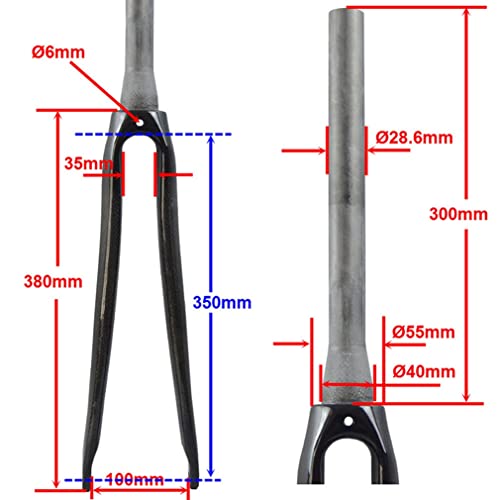Lsrryd 700C Road Bike Fork 3K Full Carbon Fiber Rigid Fork C-Type Clamp Brake Road Bike Fork 1-1/2 Threadless Tapered Tube Superlight Bicycle Front Forks (Color : Glossy Black, Size : 700C) #TOP1