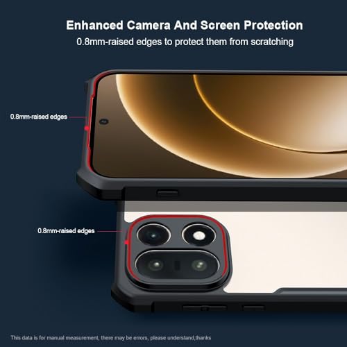 Image of NSTAR Shock Proof Clear Protective Back Case for Oneplus 15 5G | Acrylic Crystal Clear 360 Degree Protection- (PC & TPU, Black Bumper)