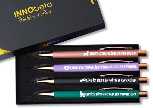 Stylos Cavalier King Charles InnoBeta (lot de 4) pour femme et amoureuse de chiens