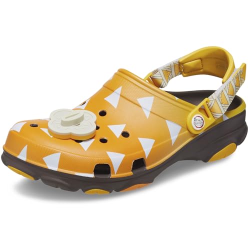 Crocs Unisex-Adult Classic Demon Slayer All Terrain Adjustable Clogs, Zenitsu, 11 Women/9 Men