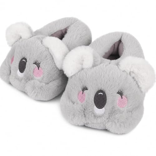 Image of ARELUX Animal Slippers Cotton Adult Unisex, Cute Novelty Raccoon Fox Red Panda Plush House Shoes with Non-Slip Sole, Warm Fuzzy Lining for Indoor Outdoor Cosplay Party Gift