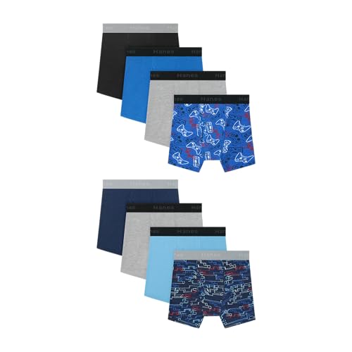 Image of Hanes boys Underwear Boxer Briefs Pack, 8-pack, Cotton-stretch Dyed Boys' Underwear, Moisture-wicking