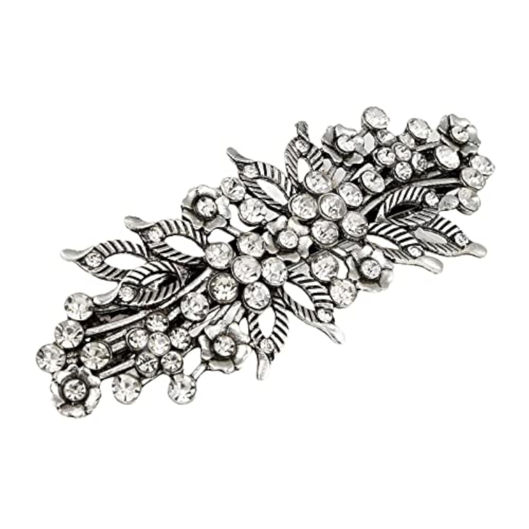 5pc Retro Crystal Hair Barrette Clip Set