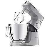 Kenwood Titanium Chef Baker XL, Kitchen Machine with K-Whisk, Stand Mixer with Kneading Hook, Whisk and 6,7L Bowl, KVL85.004SI Power 1200W, Silver