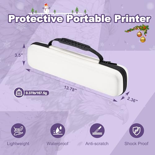 Image of Tattoo Case, Compatible with Phomemo TP88 /M08F /TP81 /TP83 A4 Portable Printer&Tattoo Machines, for Travel Printer Storage Papers & USB Cable, Shockproof (Case Only), White