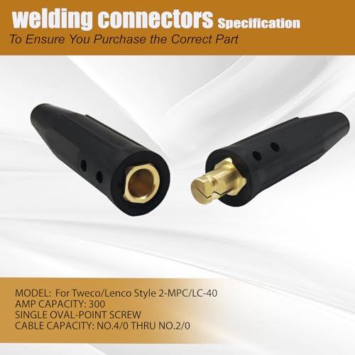 2PK Twist-Lock Welding Lead Connectors for Tweco/Lenco Style Welding Cable by ZGTools - Image 3