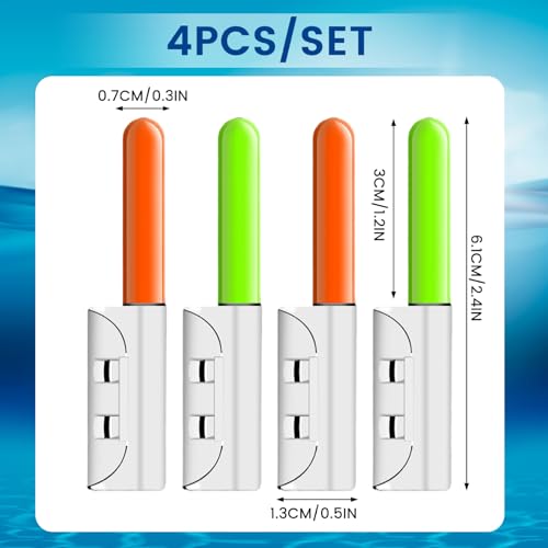 Caña de pescar de noche accesorios con luces de punta clip de plástico impermeable 4PCS 2
