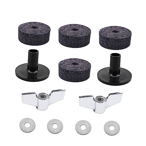 Abaodam 12-in-1 Drum Cymbal Accessory Set Felt Washers Cymbal Sleeves Wing Nuts