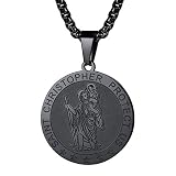 FaithHeart Pendentif Saint Christophe Homme Bijoux Collier Religieux Saints Patrons Chrétienne