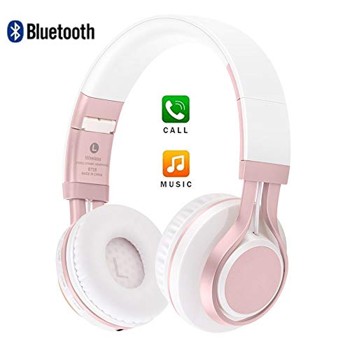 NORMIA RITA Super Bass Casque Pliable avec Microphone Bluetooth/Filaire 2 Modes, Prend en Charge Carte SD Lecteur MP3 Fonction Radio FM Fonction Anti-Bruit Gaming Casque Cover