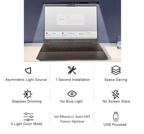 Image of RGB Monitor Light Bar with 16 Modes, Screen Bar Lamp with Touch Control, Eye-Caring No Glare Desk Light, 3 Color Temperatures & Adjustable Brightness, USB Powered Clip-On Light