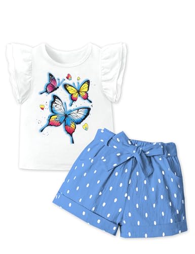 MIGU Toddler Girl Clothes Summer Girls Clothing Sets Girl Stuff T-shirt Shorts Headband 3pcs Sets Gifts…