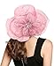 ORIDOOR Women’s Organza Church Tea Party Wedding Fascinator Hat UV-Anti Wide Brim Sun Hats (C Light Purple) …