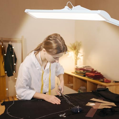 Image of 24-Inch LED Architect Desk Lamp with Clamp, 30W 2300LM, White | 180 SMD LEDs with reinforced dual metal arms deliver eye-caring lighting and 5 brightness levels for drafting and reading
