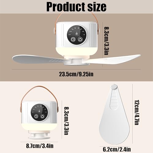 Ventilateur de camping portable 7200mAh avec télécommande et éclairage réglable - 3