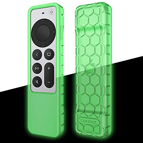 Fintie Apple TV Siri Remote 2021 2022用 保護ケース - Honey Comb 軽量 滑り止め 耐衝撃 シリコンカバー Apple TV 4K / HD Siriリモートコントローラー用 グリーングロー