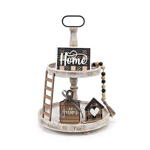 Farmhouse-Tiered-Tray-Decor-Items-Set-of-5-Tiered-Serving-Decorative-Tray-Rustic-Farmhouse-Decor-Wood-Trays-Home-Decor-Spring-Fall-Home-Decor-Farmhouse-Kitchen-Decor-Home