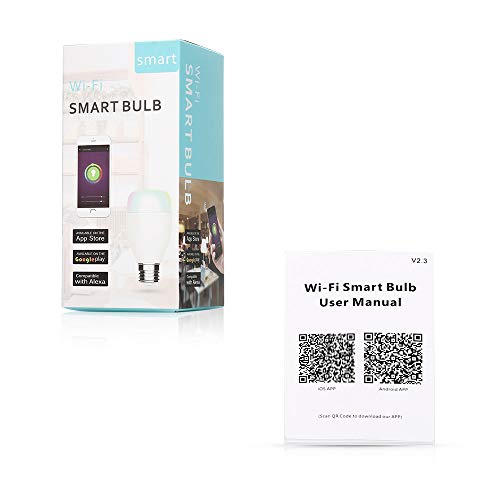 Bombilla Wifi, ACCEWIT Bombilla LED inteligente RGB Multicolor 7W E27 Control de Voz, 650LM Smart Bombilla Funciona con Alexa Echo Google, para Casa Decoración Bar Fiesta KTV-2 Pack