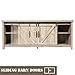 Tangkula Sliding Barn Door TV Stand, Wood TV Storage Cabinet for TVs Up to 65 Inch, Farmhouse Entertainment Center with 2 Open Shelves & 2 Cabinets, TV Ark with Adjustable Shelves (Grey Oak)