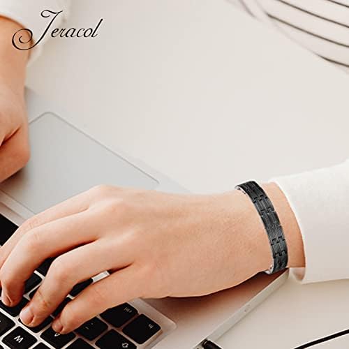 Jeracol Copper Magnetic Bracelet for Men,Solid Copper Brazaletes Wristband with Ultra Strength Magnets(Each up to 3500Gauss) for Valentine's Day Gift,Adjustable Size& Jewellry Gift Box