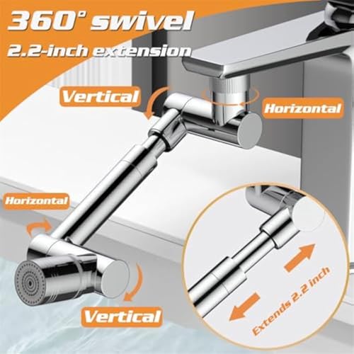 Accesorio giratorio para grifo de cocina con extensor universal de brazo robótico de 2 modos 8