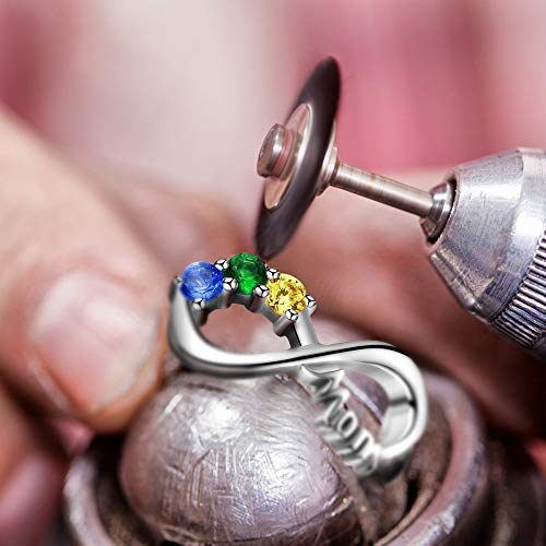 Orfan Personalized Sterling Silver Infinity Mothers Rings With 1-6 Simulated Birthstones Family Rings For Mother Grandmother Custom Christmas Gift For Mother #TOP3