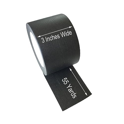 Image of Wide Masking Tape, Black Painters Tape, 3 Inch x 55 Yards | Multi-Purpose for Painting, Building, Labeling, Edge Finishing & DIY Projects