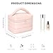 Prite Puffy Travel Makeup Bag for Women Lightweight Waterproof Makeup Organizer with Built-in Pockets Collapsible Cosmetic Bag for Travel Essentials(Pink)