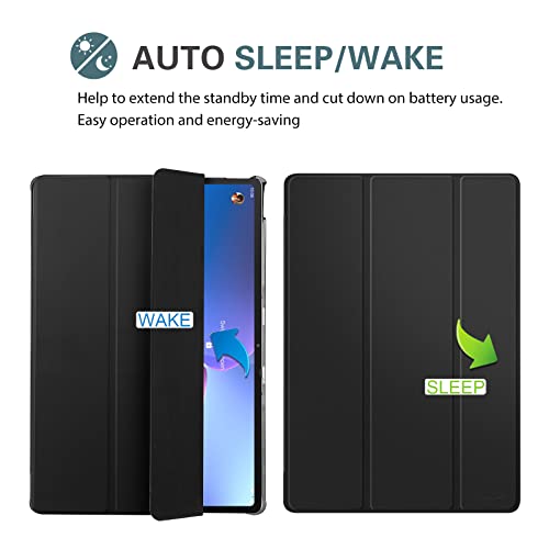 Procase Case For Lenovo Tab P12 Pro 12.6 Inch 2021 Tablet Case, Smart Cover, Ultra Thin, Lightweight Flaps, Protective Case, Stand With Pen Holder - Black #TOP5