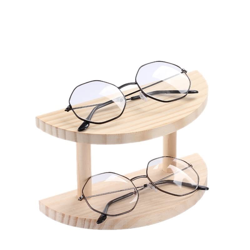 UNNS Stojak na okulary okulary ekspozycyjne stojak organizer okulary ekspozytor uchwyt na biżuterię drewniany stojak na okulary przeciwsłoneczne (kolor: 2 warstwy)