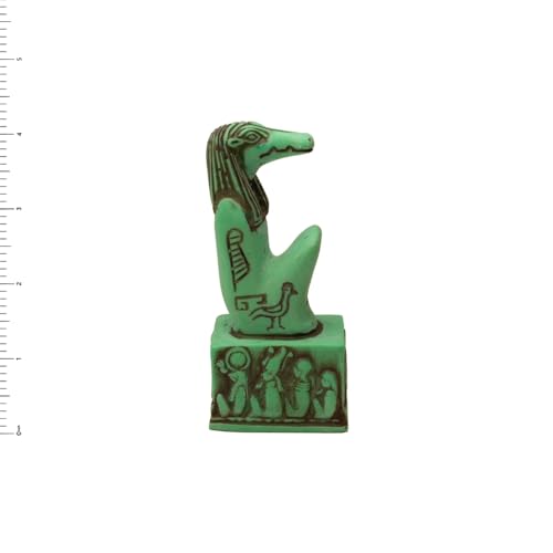 Estatua Dios Sobek Egipcio Verde 4.25 pulg miniatura 3