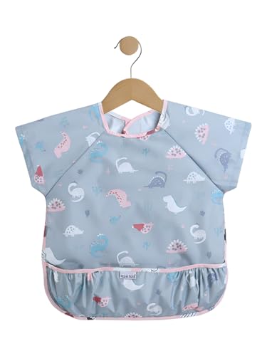 Image of POLKA TOTS Washable & Reusable Waterproof Feeding Bibs | Premium Half Sleeve Baby Bibs for Infants & Toddlers | Drooling Apron | Food Catcher | Clothing Protector Apron for Baby Boys & Girls