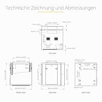 StarTech.com 12HE 19 Zoll Wand Netzwerkschrank - 50cm tief, mit 4 Pfosten und Scharnieren, abschließbar - Daten Rack mit perforierten Seiten und flexible Tiefe für Cisco 3850, 2960 Serie(RK1224WALHM) – Ansicht 7