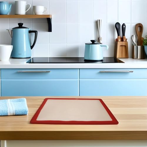 Tapis de cuisson en silicone rouge réutilisable et polyvalent pour le four - 8