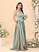 Raseal Spaghetti Straps White Satin Bridesmaid Dress Long with Slit Plus Size Ball Gowns for Women Plus Size White 22W