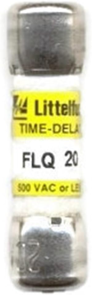 Littlelfuse FLQ-20 (FLQ20), 20 Amp (20A) 500V, Slow Blow, Time Delay, Midget Fuses